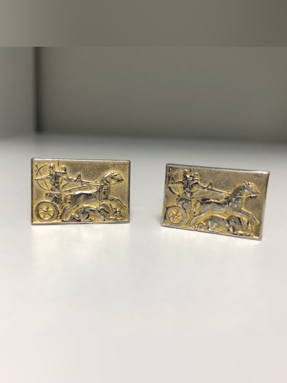 Vintage Chariot Horse Rectangular Cufflinks